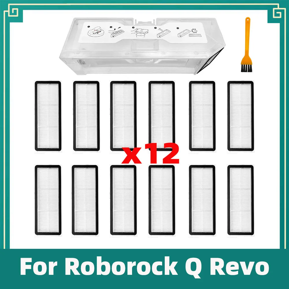 Compatible for Roborock Q Revo / Roborock P10 A7400RR Hepa Filter Dust Box Accessories Spare Parts Replacement  Attachment Kit