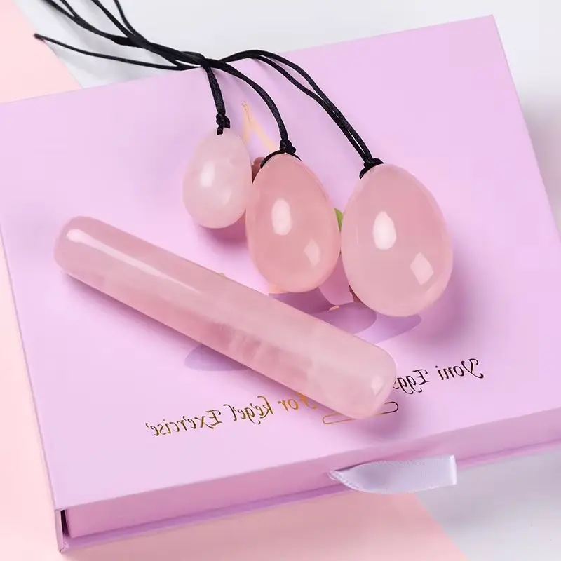 

Natural Rose Quartz Egg Set Vaginal Balls Tightening Massage Ball Massager Muscle Exerciser Crystal Jade Massage And Relax Tools
