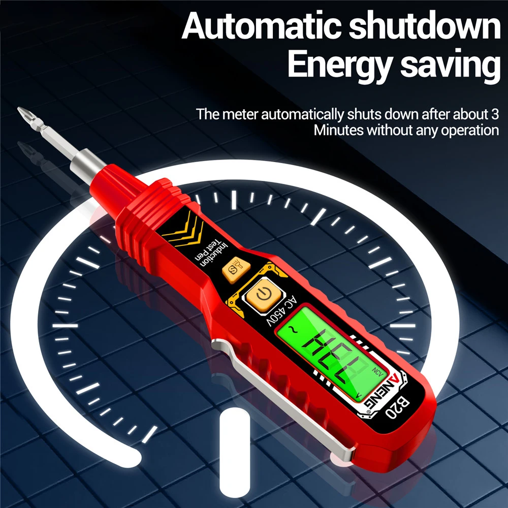 ANENG B20 Dual-use Voltage Tester Pen Double Head Slotted Cross Screwdriver 11-450V AC Non-Contact Induction Insulated Electric