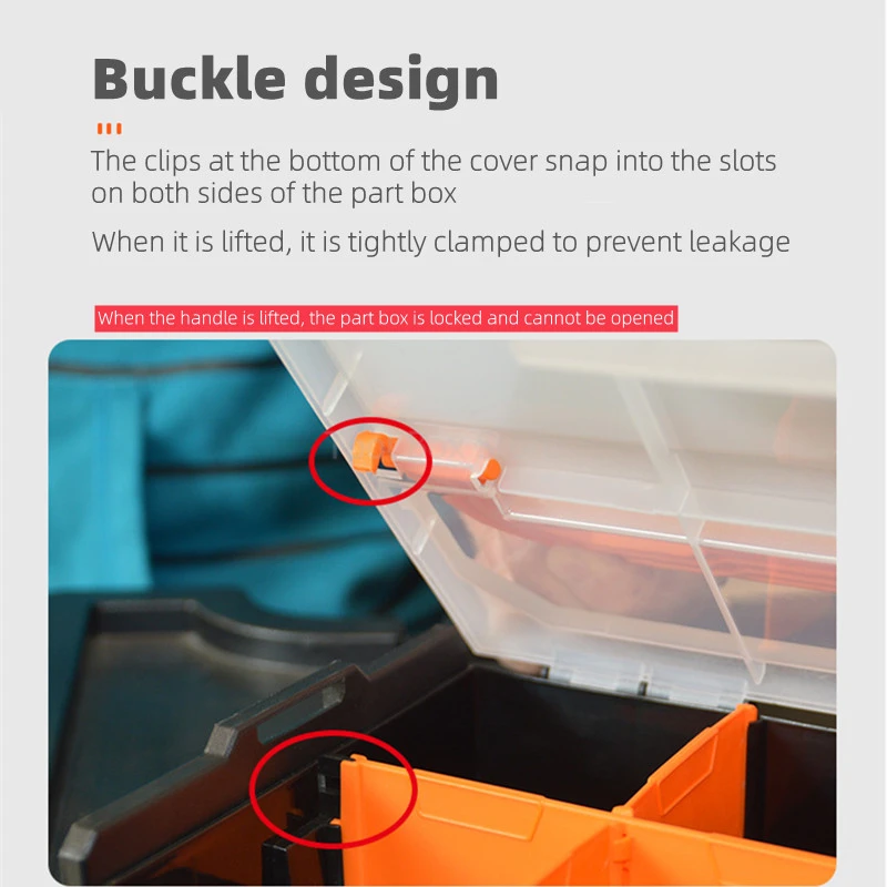 Imagem -05 - Organizador Portátil de Peças Plásticas Case de Armazenamento de Ferramentas de Hardware Caixa de Armazenamento de Parafuso Caixa de Ferramentas de Oficina de Garagem