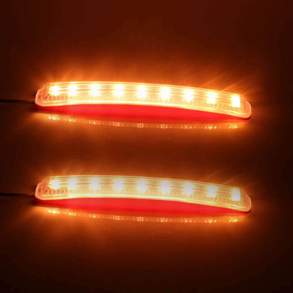 

2PCS Yellow Soft 8 SMD Amber Auto Rearview Mirror LED Car Light Source DC 12V Indicator Lamp FPC Turn Signal Light