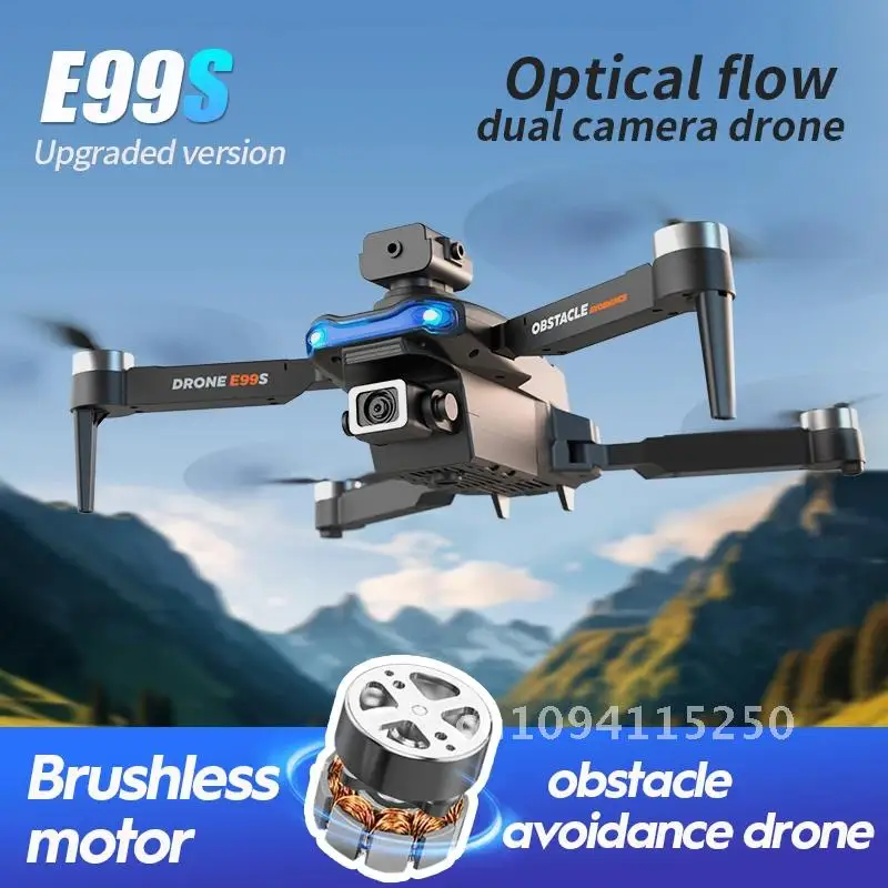 プロフェッショナルドローン E99S ブラシレスモーター 4K HD カメラ WiFi FPV ギフト障害物クアッドコプター折りたたみ式回避ヘリコプター RC おもちゃ付き