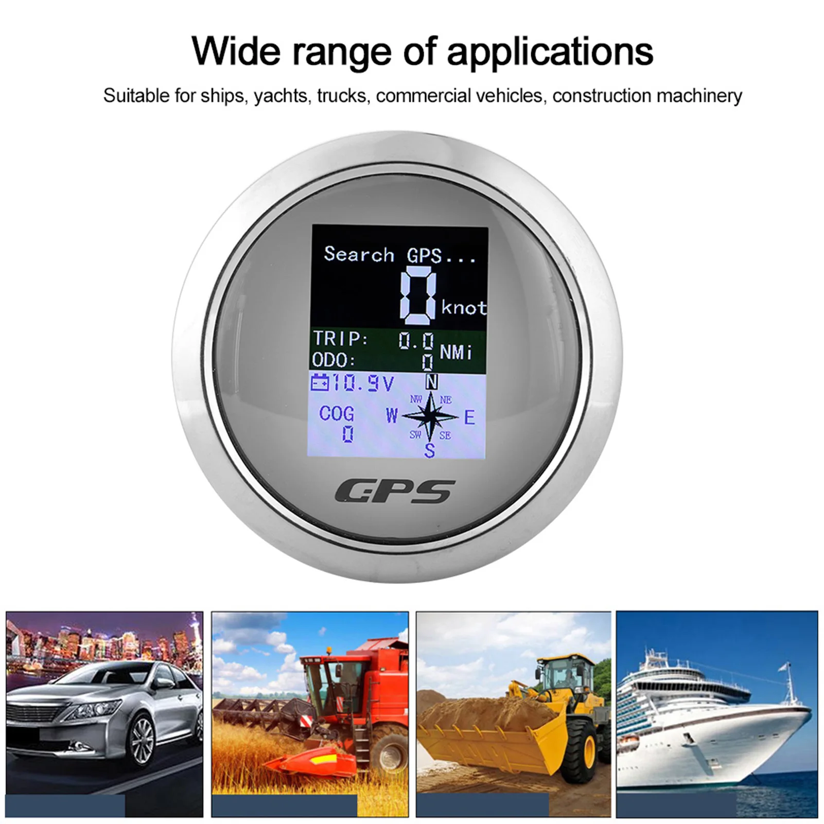 

85mm Speedometer GPS Car Boat Engineer Stainless Waterproofing Digital Gauges