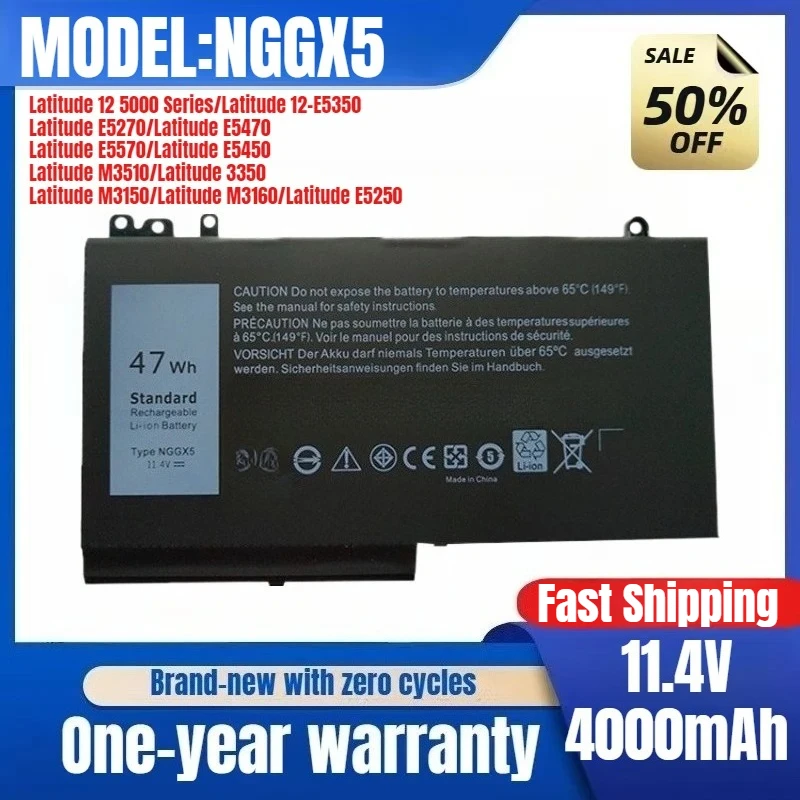 

For Dell NGGX5 Latitude E5270 E5470 E5570 P23T P48G 6MT4T Laptop Battery Replacement Battery Original Low Price