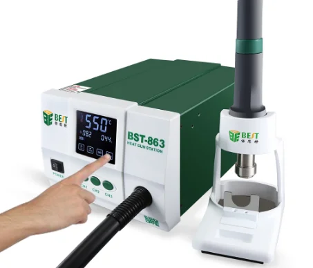 أفضل محطة لحام BST-863 بقدرة 1200 وات، شاشة LCD ذكية تعمل باللمس، محطة إعادة العمل SMD للهواء مع 3 قنوات ذاكرة #2