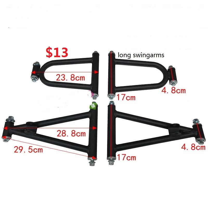 GO KART KARTING ATV UTV Differential Rear Axle Steering Gear Rack Pinion Tie Rod Wheel Brake Pump With Control Swing Arms