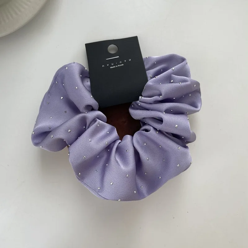Moda cor sólida cristal cabelo scrunchies coreano elástico faixas de cabelo para mulheres rabo de cavalo laços de cabelo meninas acessórios de cabelo