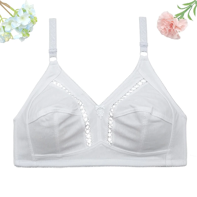 Sexy See Through Cotton Bras for Women Wireless Unpadded Supportive Push Up Bra Plus Size 115CD 110CD 105CD 100CD 95CD 90CD