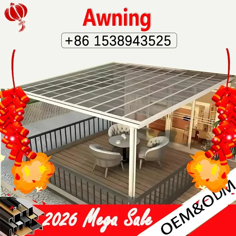 Custom Aluminum Carport 3x6m Waterproof & UV Resistant, Free Design Easy Assembly for Garden/Garage Outdoor Vehicle Shelter