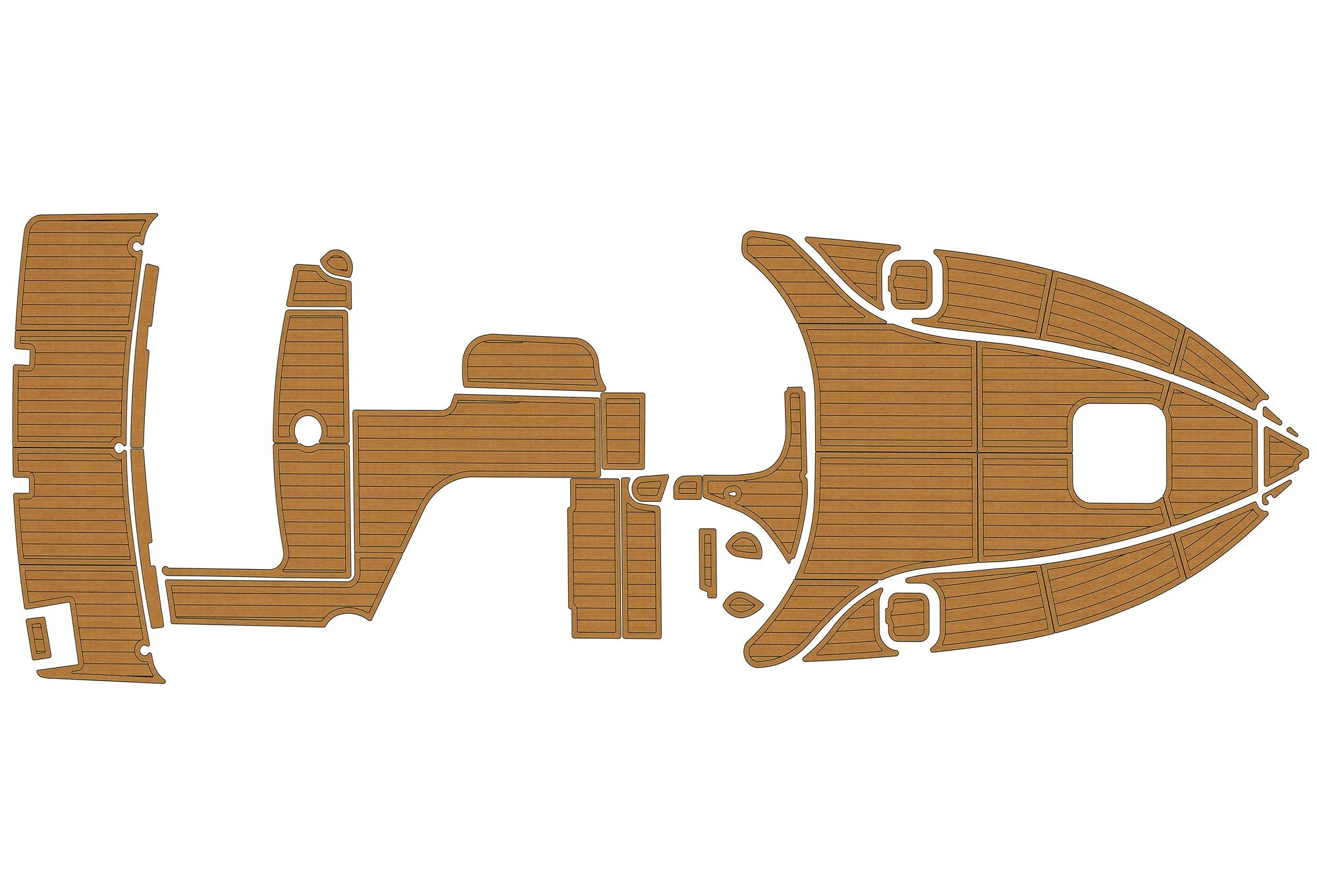Marine Faux Teak EVA Non-Slip Mat-2002-2005 Rinker 312 Fiesta Vee Self-Adhesive 1/4