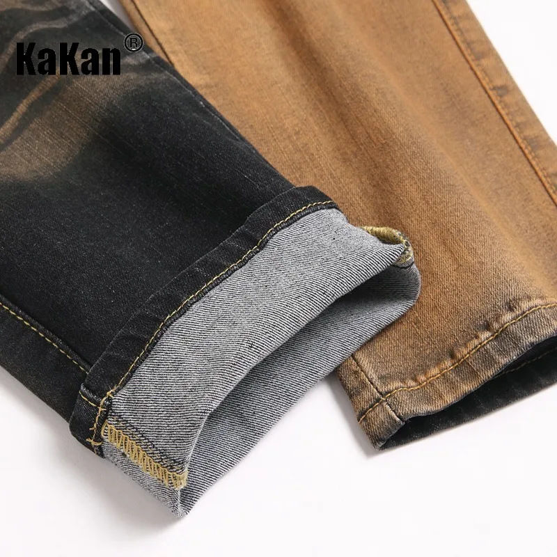 Kakan - New Men's Contrasting Jeans, Y2k Clothing Small Leg Long Jeans Jeans, Jeans Man Brand