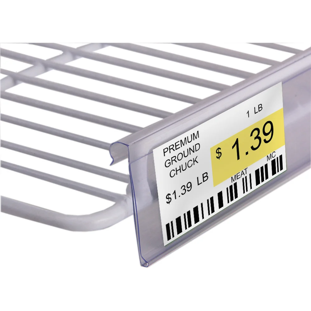 Storage Bins Plastic Label Clip, Basket Labels Clip On Wire Shelf Price Label Holder Merchandise Sign Display Holder