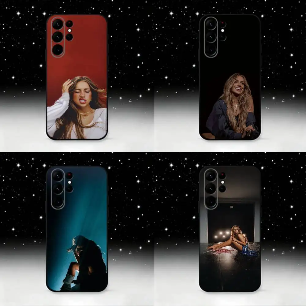 

Singer T-Tate McRae Phone Case For Samsung S25,S24 Ultra,S20,S30 plus,S22 plus,S23,S30 Ultra 5G Silicone Black Shell