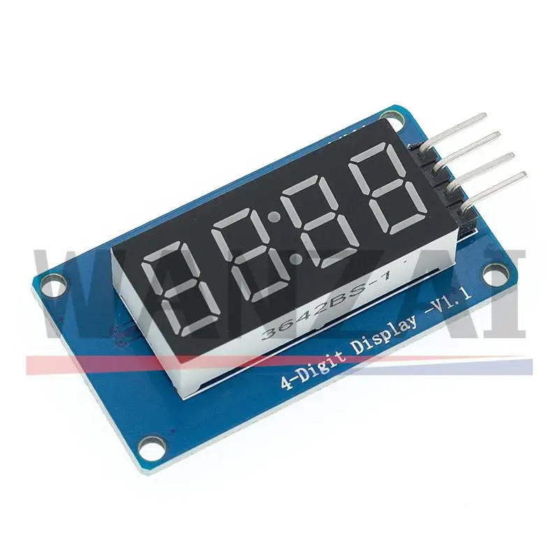 1Pcs TM1637 4 Bit Digital LED Tampilan Modul UNTUK Arduino 7 Segmen 0.36 Inci Jam Merah Anoda Tabung Empat serial Driver Papan Pack