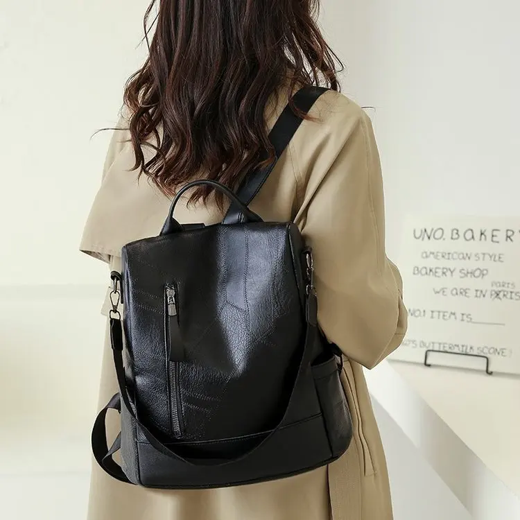 Women Backpack Designer High Quality Soft Leather Simple Fashion Backpack Large Capacity Antitheft Shoulder Bags Travel Backpack