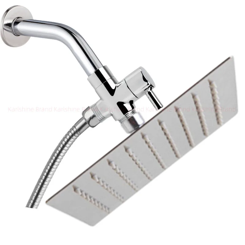 

Brass 3-Way G1/2 Showers Diverter With Wall Mounted 15/20/25CM Stainless Steel Shower Arm Bathroom 6Inch Shower Head Accessories