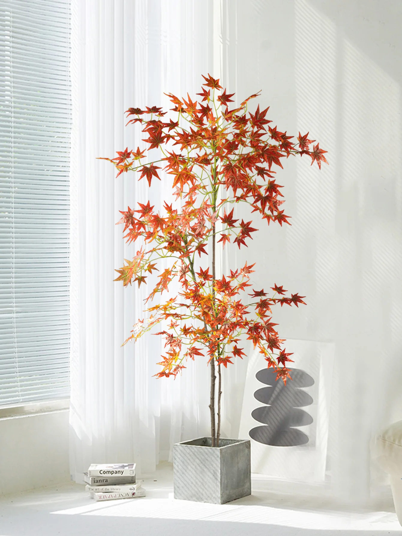 70–140 cm künstlicher Ahornbaum, gefälschte japanische Pflanzen, hoher Ahornzweig, Seidenhuhnklaue, Ahornblätter für Zuhause, Garten, Raumdekoration – Detail 7
