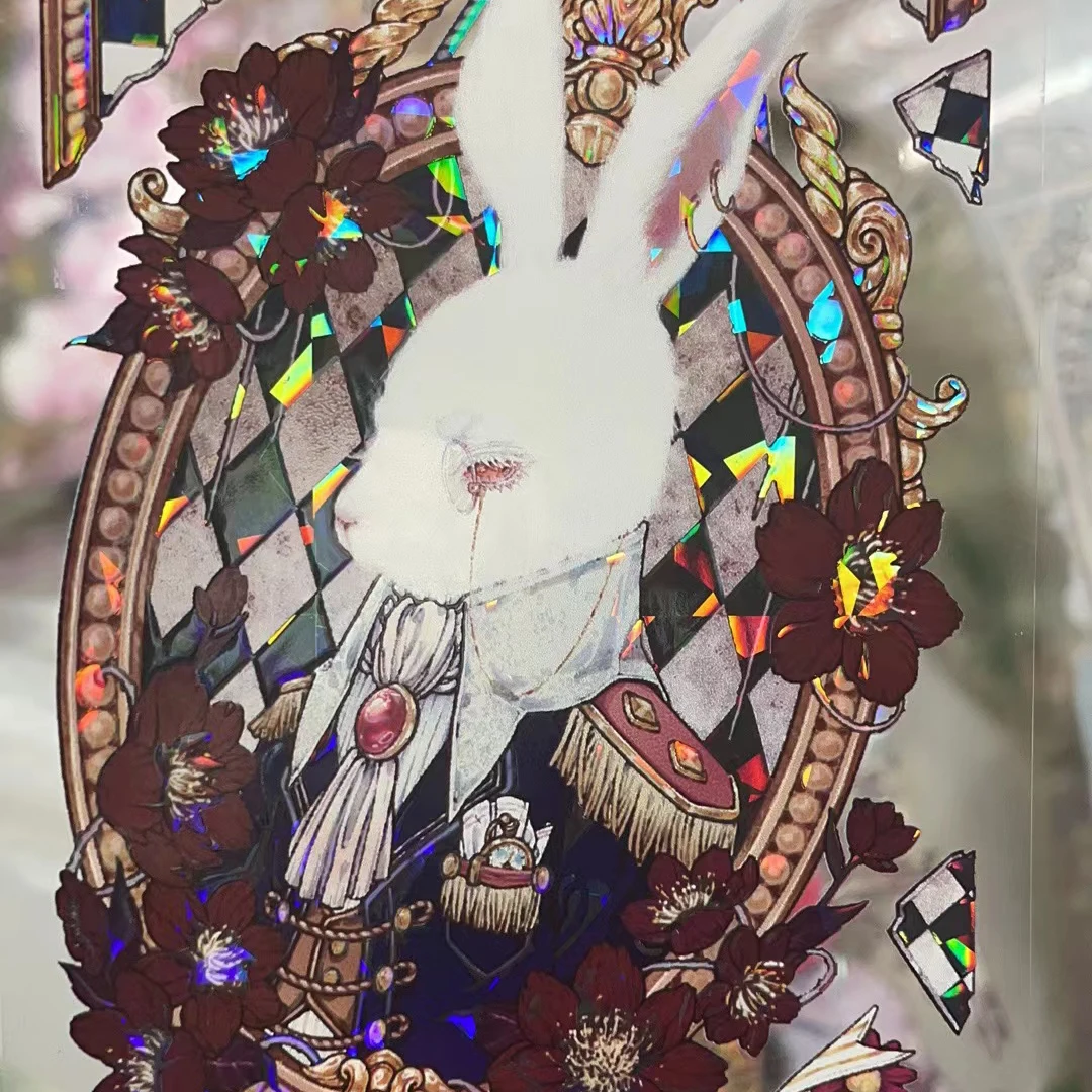 5Meter Rol Schattig Konijntje In Alice-Wonderland Meisje Glanzende Pettape