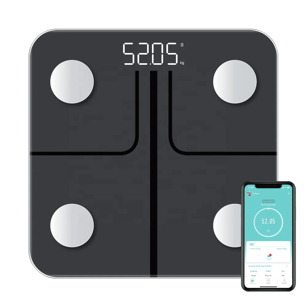 

Hot Selling Smart Body Fat Scale BMI Weight Measuring Scale with Battery Powered App