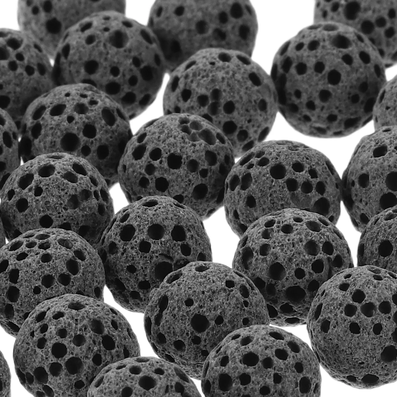 1Pack Natural Round Volcanic Lava Beads Black Stones Vase Decorative Fillers Aroma Diffuser Rock Essential Oil Ornament view 5