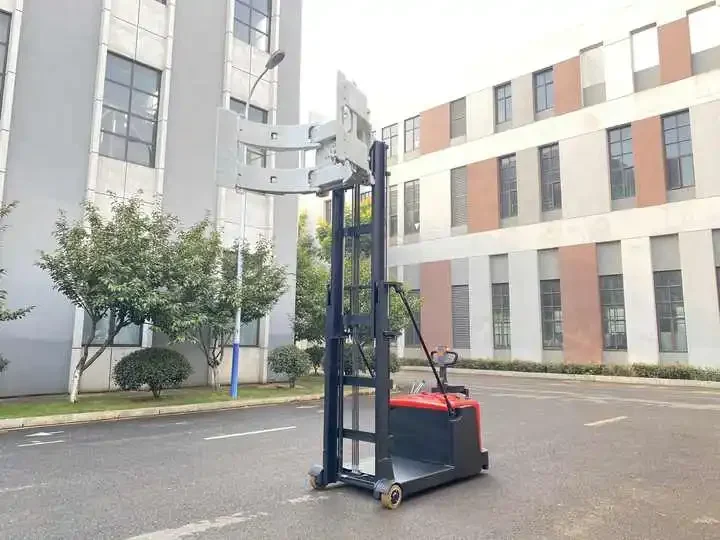 Prezzo economico Stacker Morsetto a rullo rotante 1.0Ton 2Ton 3Ton Carrello elevatore impilatore elettrico per magazzino