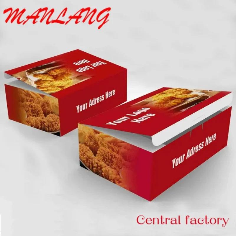 Takeaway Fried Chicken Box, Fast Food Grade, descartável, personalizado, venda quente