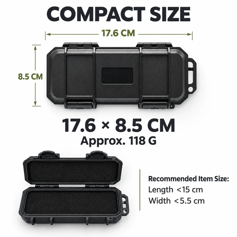 Waterproof EDC Hard Case ABS Tool Storage Box With Foam Insert S-Biner Clip For Camping Hiking Outdoor Gear