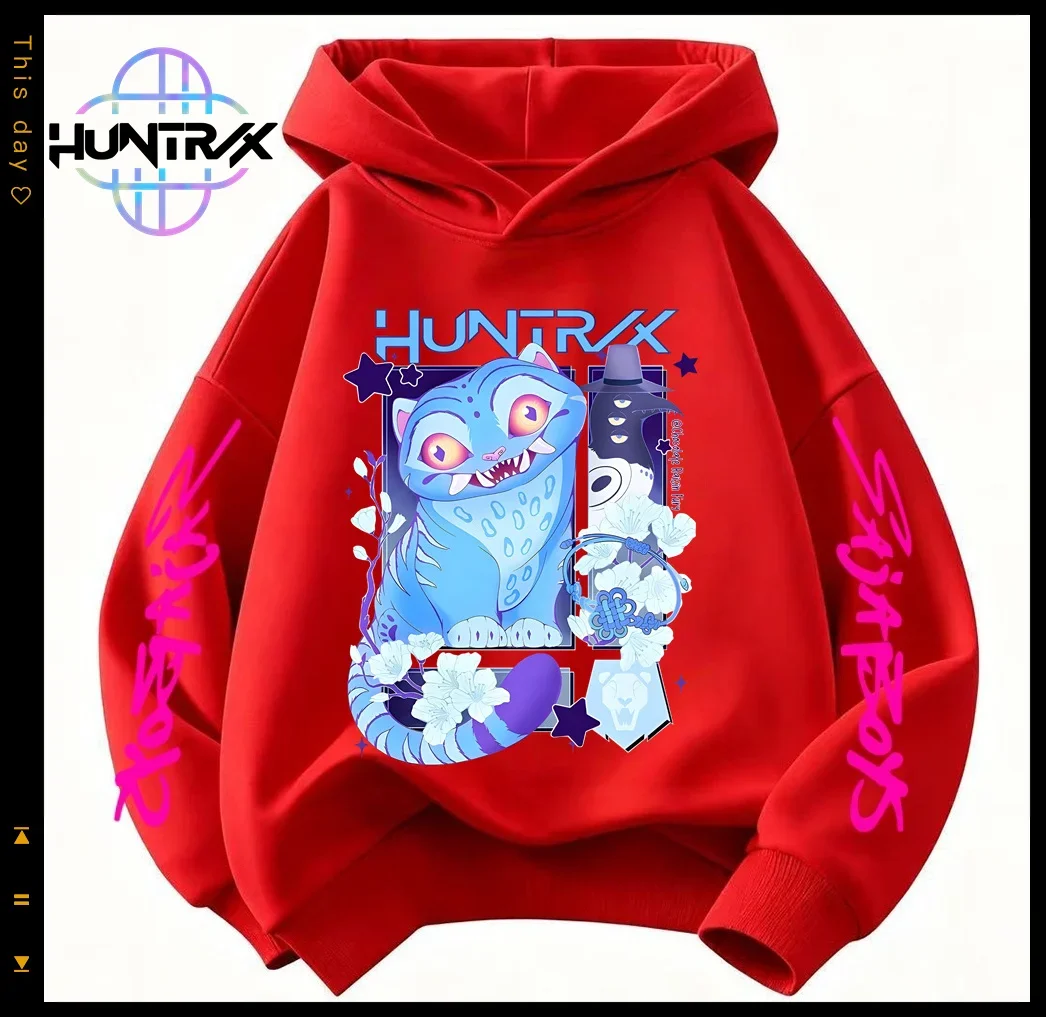 هوديي KPop Demon Hunters للأولاد بغطاء للرأس ثلاثي الأبعاد مطبوع ثلاثي الأبعاد للخريف ملابس غير رسمية دافئة ​