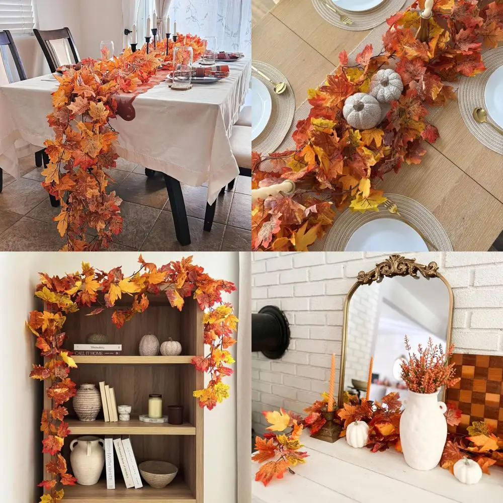 

118ft Long Fall Leaf Garland with 20 Packs, Artificial Autumn Vines for Thanksgiving and Home Decor