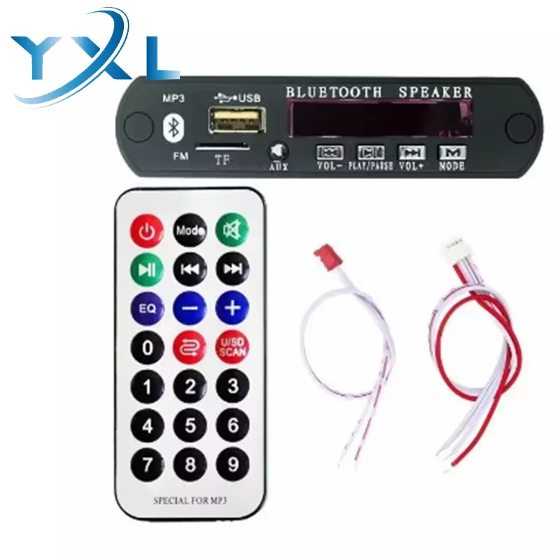 12V For Bluetooth MP3 Decoding Board Module W/ SD Card Slot / USB / FM / Remote Decoding Board Module M011