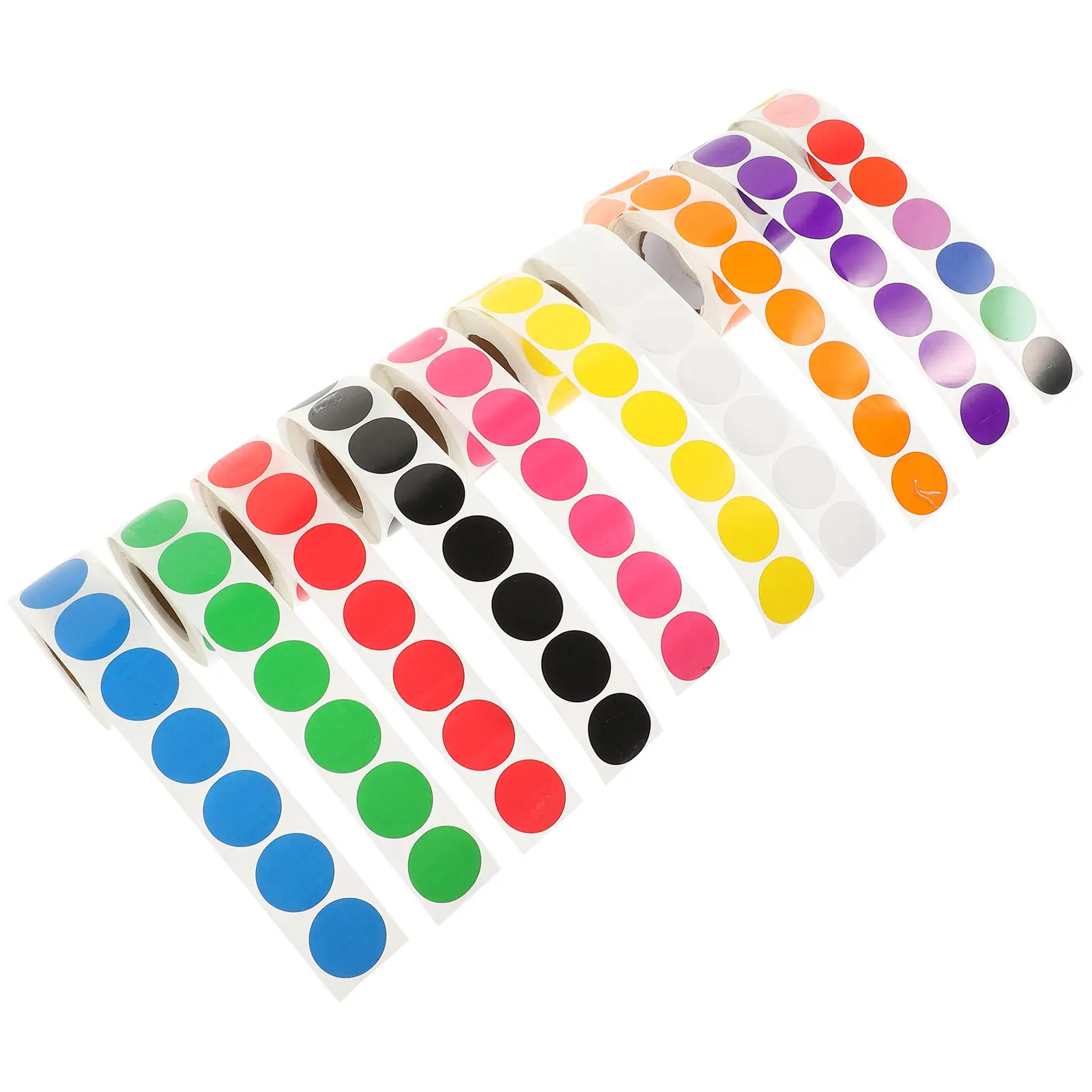 

10 Rolls Colored Dot Stickers Small Circle Labels Color Coding Adhesive Dots Portable Colorful Round Stickers for School Home