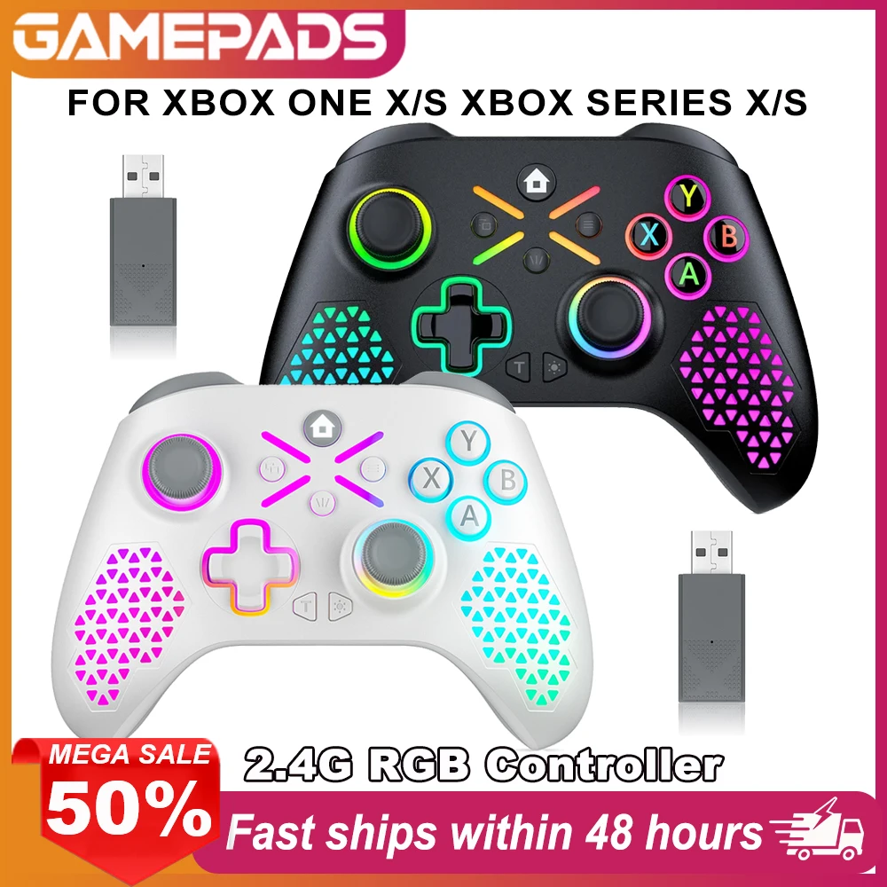 RGB Gamepad For Xbox Controller/Xbox One/Xbox Seris S/X control xbox Wireless Game Turbo Function Dual Vibra 6Axis Gyroscope