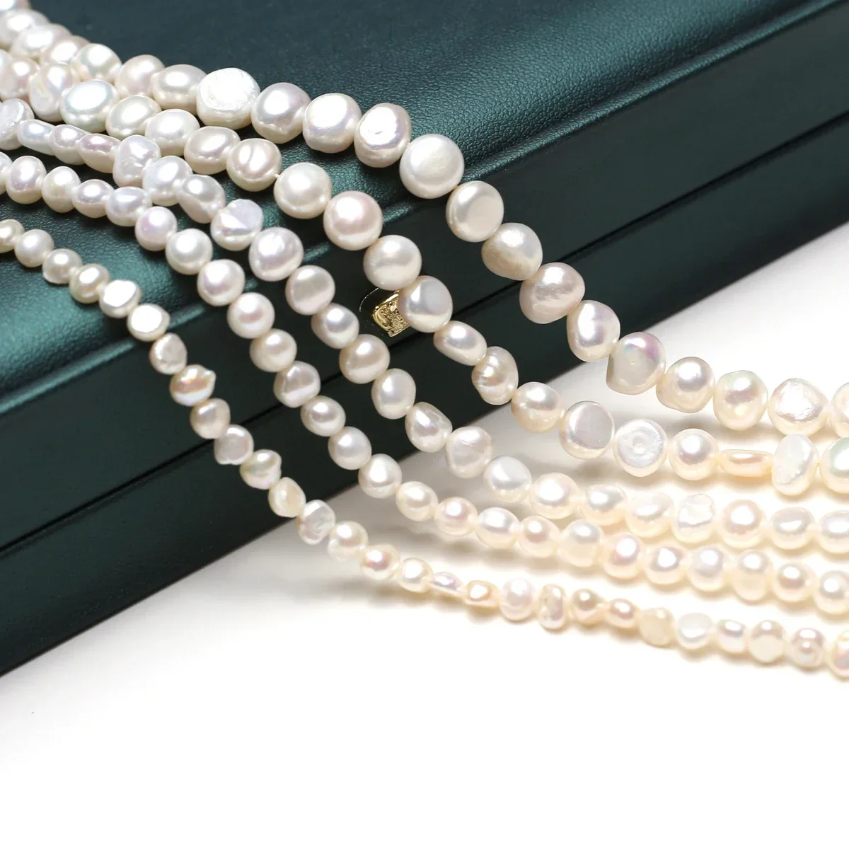 

AAAA 18cm Smooth Surface Natural Freshwater Flat Pearl Isolated Bead Women Gift Jewelry Make DIY Necklace Bracelet Accessories