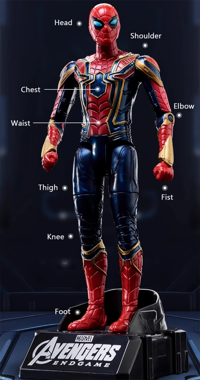 Marvel Iron Man SpiderMan Captain America Joints Mobility Transform Shape Action Figure PVC Model Collect Ornaments Toys Gifts