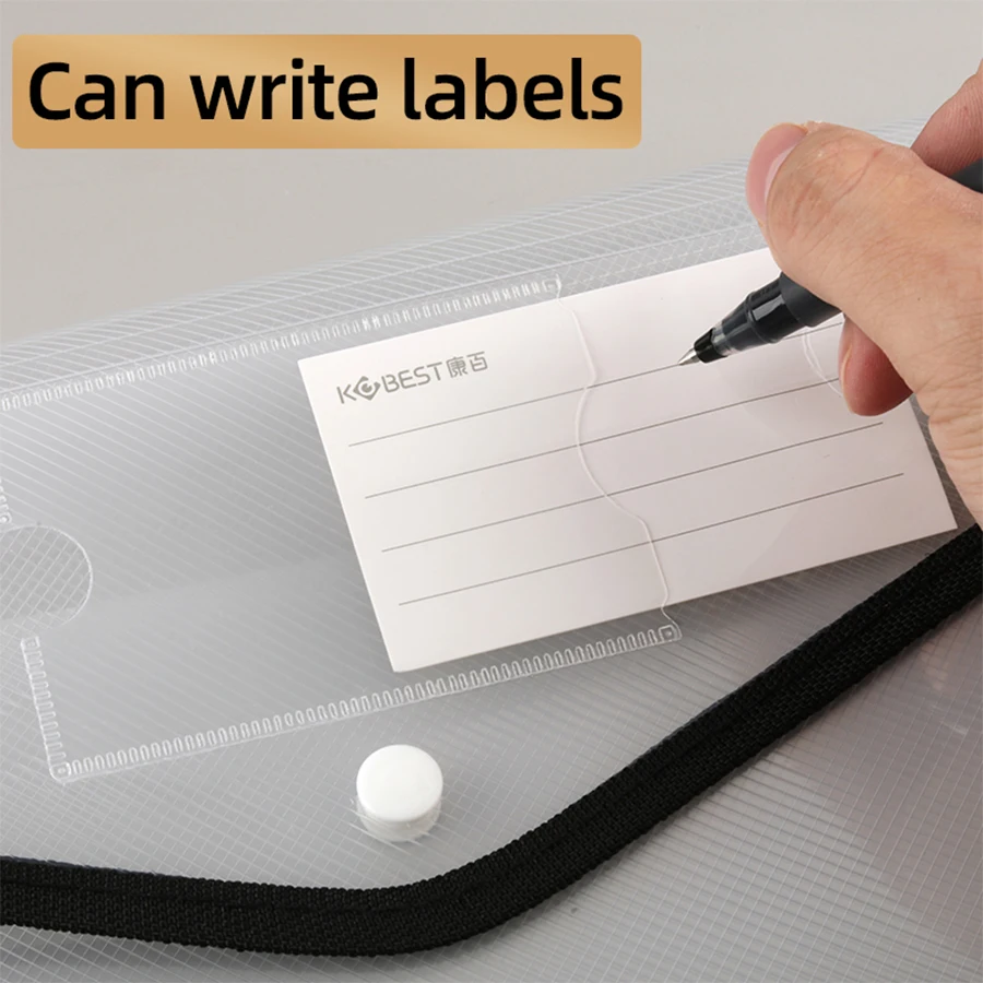 Bolsa de armazenamento de papel de teste tridimensional A3 de grande capacidade com fivela transparente à prova d'água sacos de órgão