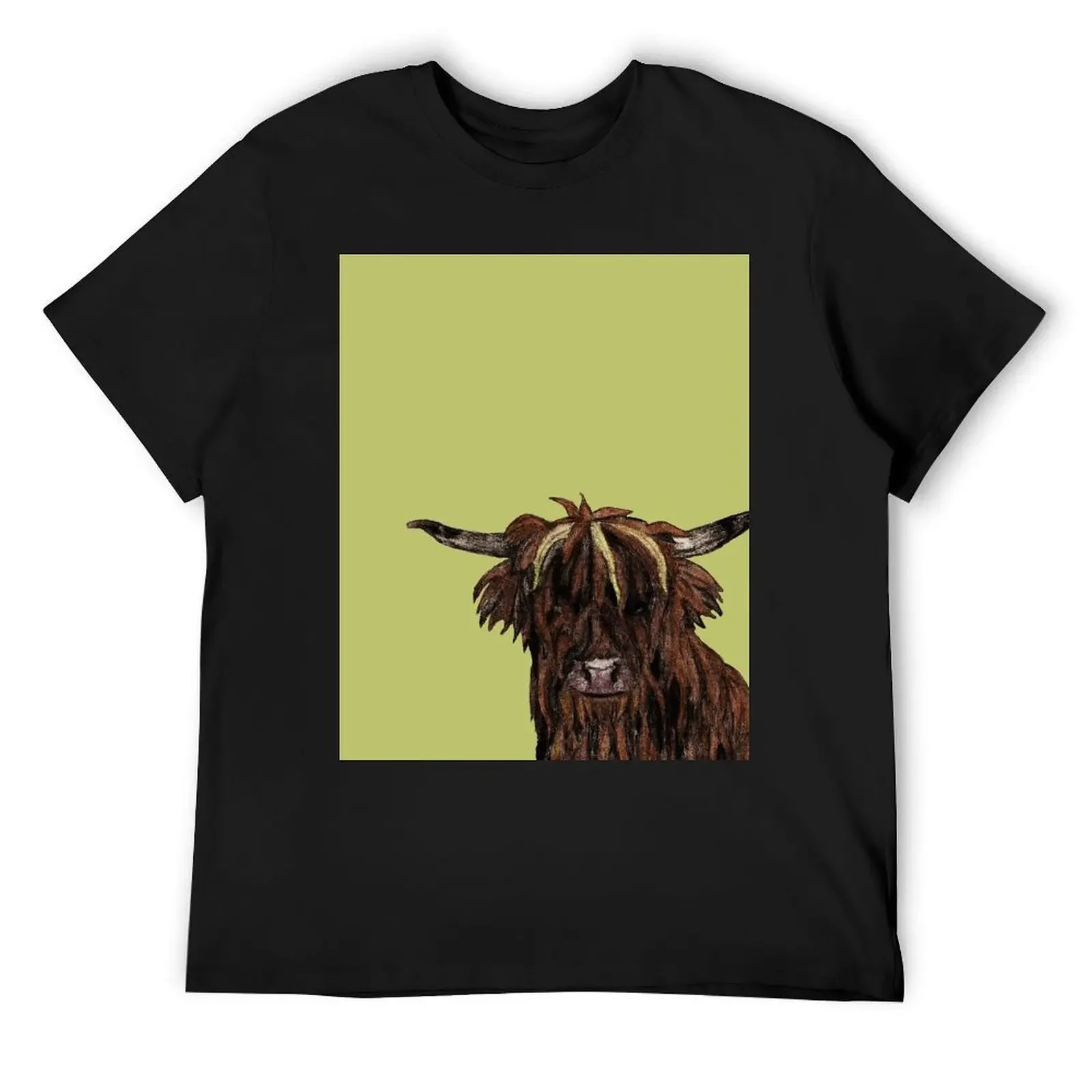 

Highland Cow T-Shirt oversized graphic tee cotton graphic tees slim fit t shirts for men