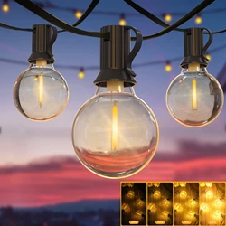 20m 50bulbs Garland G40 String Lights Glass Outdoor E12 Base IP44 Waterproof Dimmable Lights Christmas Wedding Decor