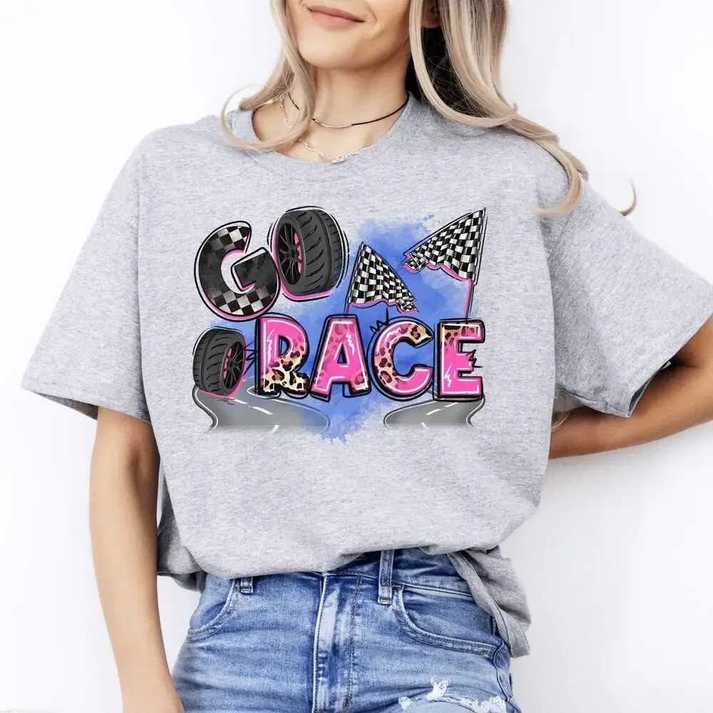 Go race T-Shirt gift Racing Day racer Unisex tee Sand White Sport Grey tops Unisex Summer Short Sleeve