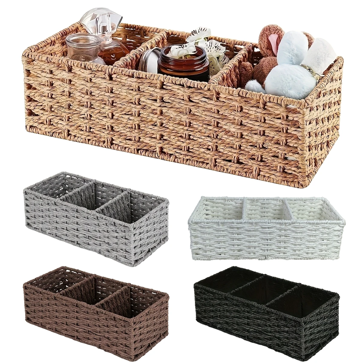 

1 Piece Upgraded Bathroom Toilet Organizer, Back of Toilet Storage Basket, Waterproof Storage Baskets for Toilet Tank 3 Section