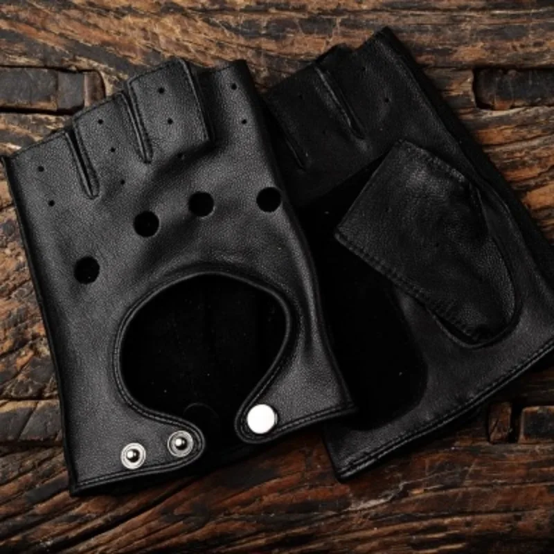 Autumn Winter Men Gentlemen Classic Leather Driving Warm Genuine Sheepskin Gloves Mittens