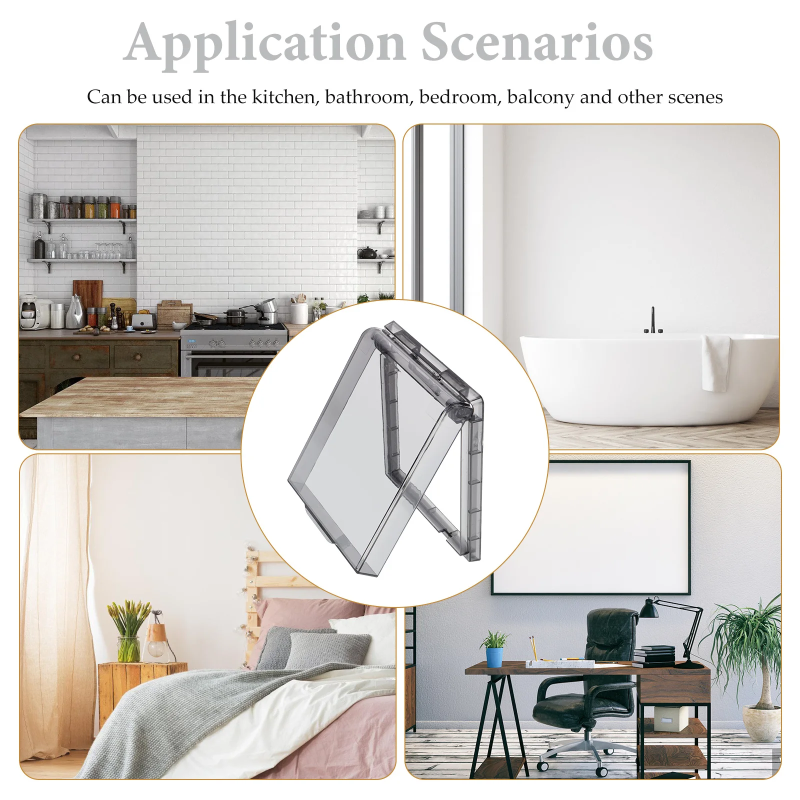 

3pcs Waterproof Outlet Guard Clear Protective Shield For Bathroom Bedroom Kitchen Self-Adhesive Switch Protector