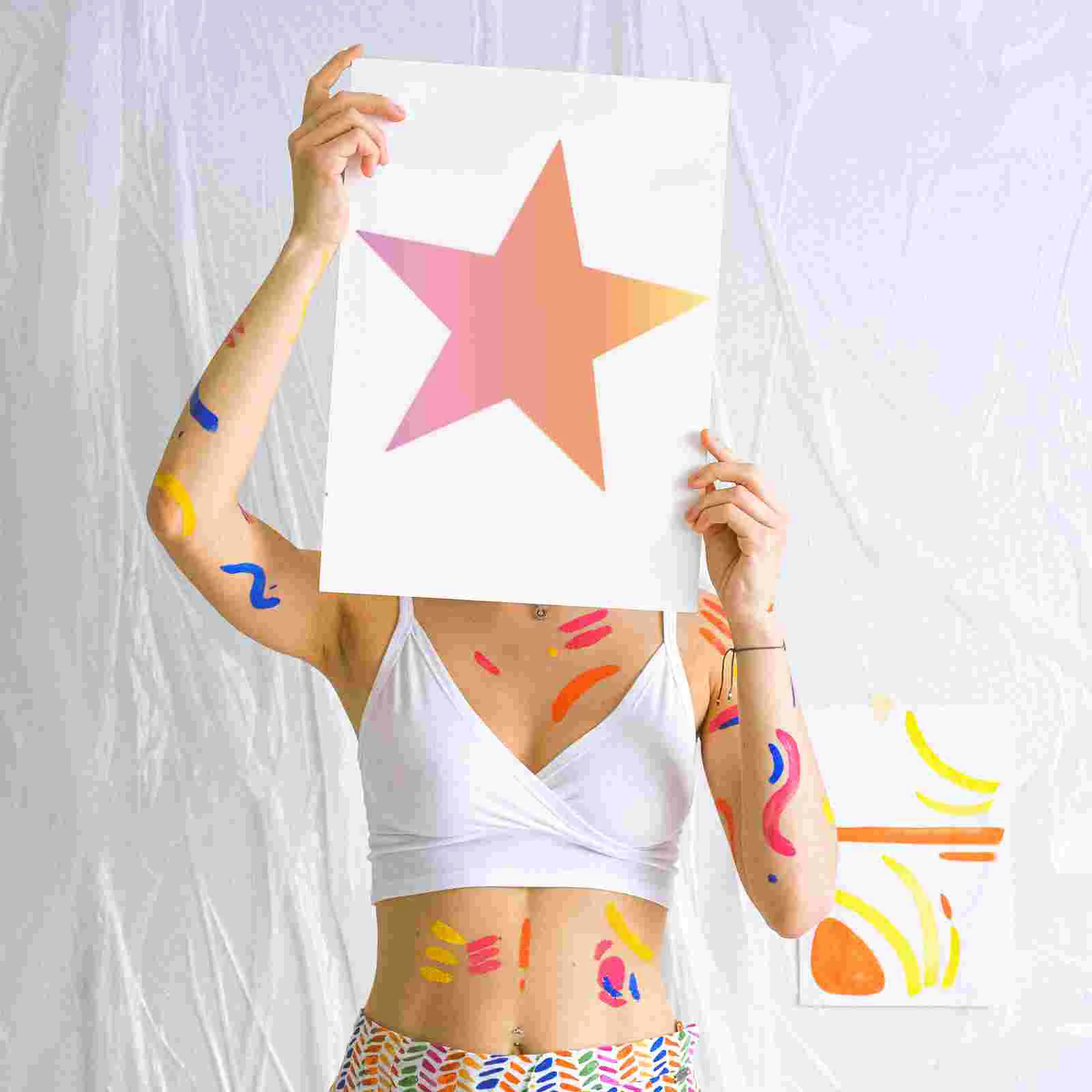 8 Pcs Painting Template Drawing Stencils DIY Spray Stars Templates Large Portable Multifunction Plastic Craft Sign Child