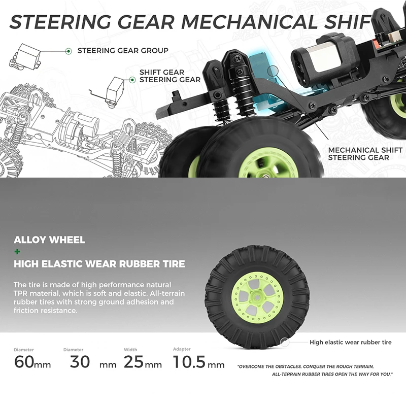 Wltoys 184021   1:18 Mini RC รถ 2.4G พร้อมไฟ LED 4WD Off-Road ไฟฟ้า Crawler รถรีโมทคอนโทรลรถบรรทุกของเล่นสําหรับเด็ก