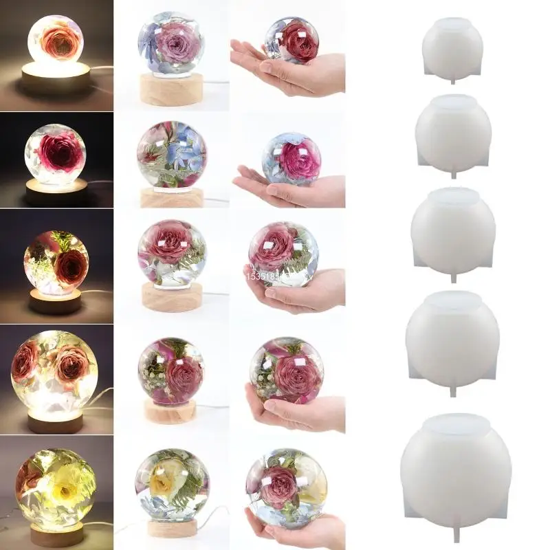 Silicone Crystal Ball Mold Round Ball Mould DIY Crafts Ornaments Decor Dropship