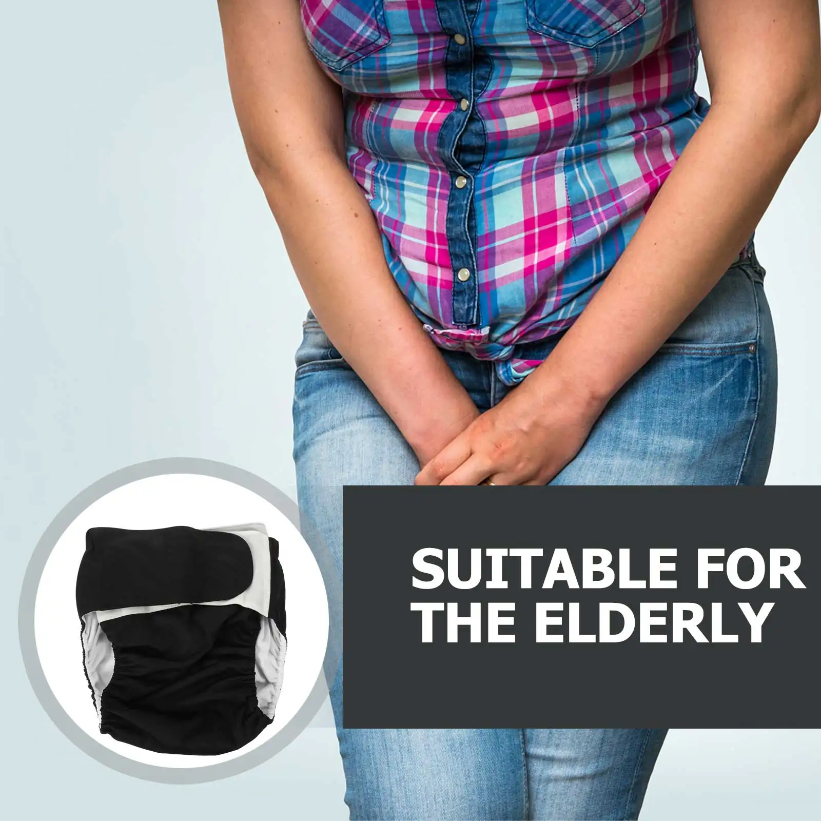 

Anti-leak Nappy Reusable Adult Diapers Grey Washable Travel Home Hospital Use Comfortable Fit