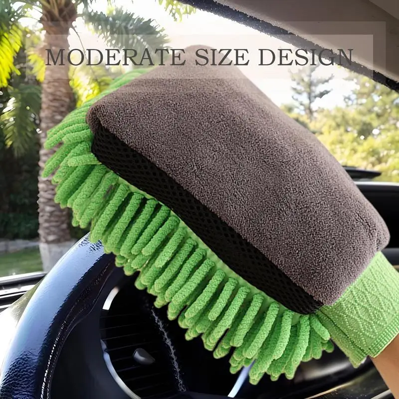 For Refer To Description  Car Washing Sponges & Mitts No Scratches Car Wash Brush Microfiber Wash Mitt Effective Cleaning Mitt