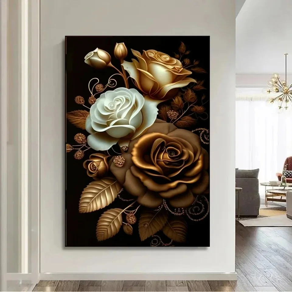 Fantasy Flower Diamond Painting New 2024 Gold Red Purple Rose 5D Diy Diamond Art Embroidery Full Drill Mosaic Kit Best Gift W434