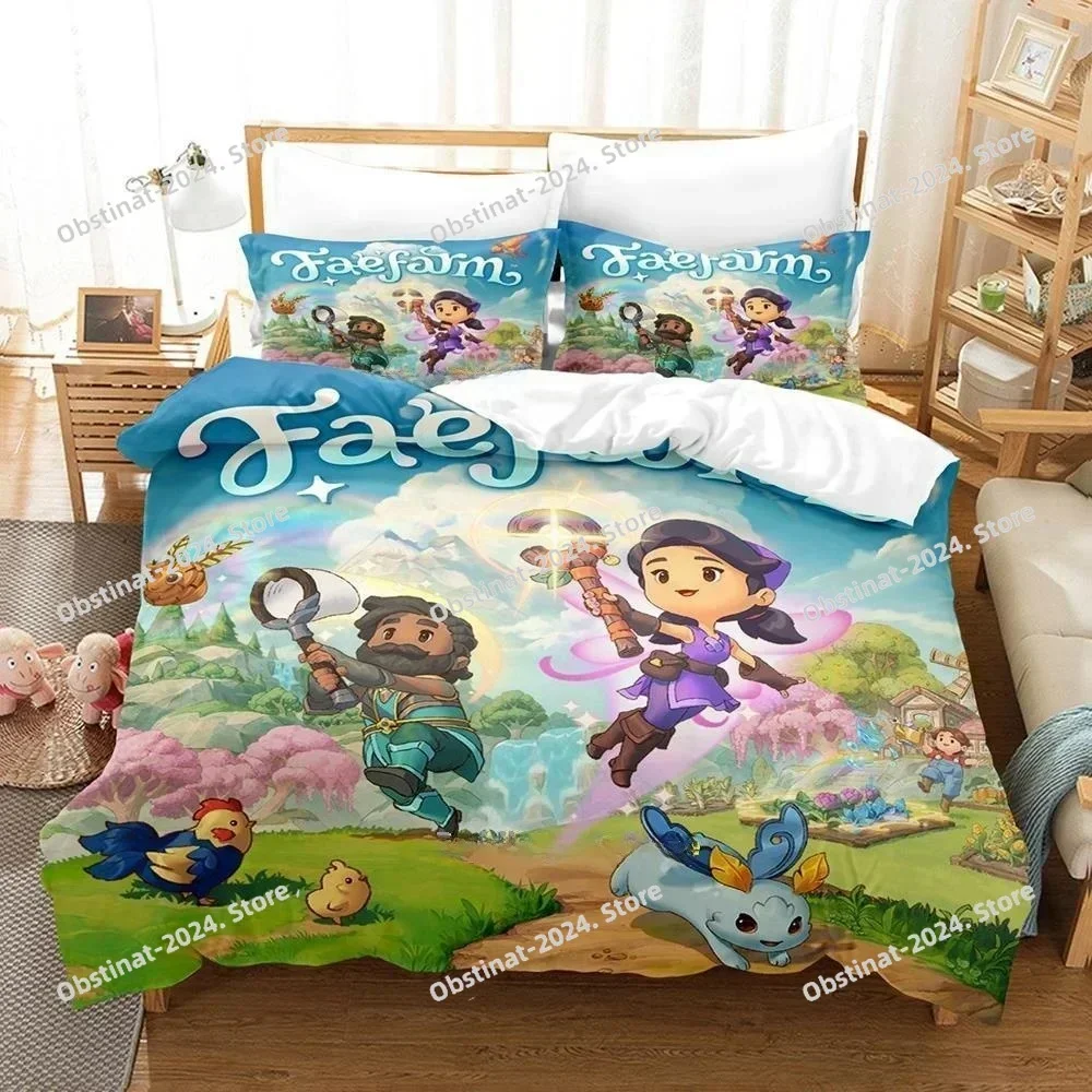 Fashion Fae Farm Bedding Set Printed single Comforter Quilt Bed Cover Duvet Cover Pillow Case 3 Pieces Set Kids Adult Size Anime