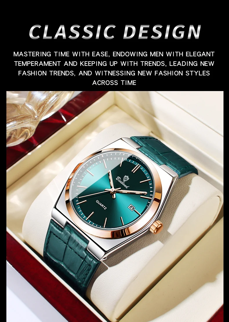 BINBOND Luxus Quarz-Armbanduhren Leuchtend Wasserdicht Automatisches Datum Herrenuhren Business Sport Mode Casual Reloj Lederuhr – Detail 25