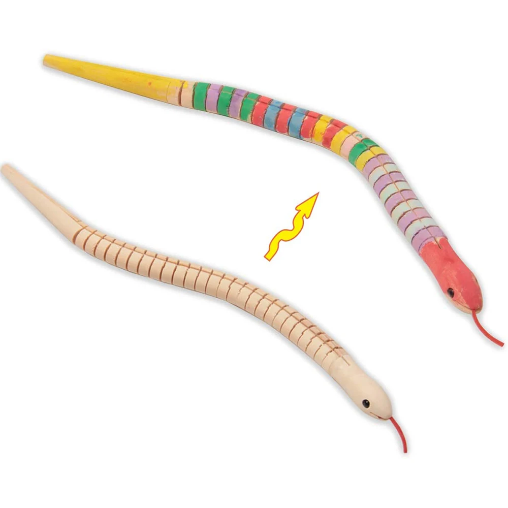 10Pcs 12 Inch Unfinished Wooden Wiggly Snakes Jointed Flexible Wooden Snake Blank Animal Model Crafts Toys for Arts